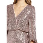 Eliza J ππ Sequin Balloon Sleeve Cocktail Dress ~ Mauve 4 NWT Photo 4