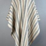 Vintage Telsa Unisex Mens Womens Blanket Poncho One Size Wool Flannel Stripe Photo 3