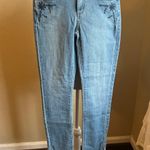 LC Lauren Conrad skinny mid rise embroidered jeans | 2 Photo 0
