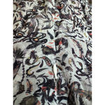 IRO  Dress Women Small Ivory Black Chiffon Floral Print Long Sleeve Mini‎ Photo 9