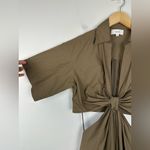 ALC Frank A.L.C. Georgia Cut Out Plunge Neck Button Down Midi Shirt Dress Sz 6 Photo 3