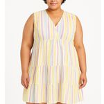 Time And Tru Dress Womens Multicolor Tiered Vneck Flounce Boho Casual Size XL Blue Photo 0