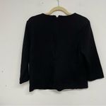 CAbi  Black 3/4 Sleeve Semi Cropped Blouse Womens M Preppy Whimsigoth Shirt Photo 4