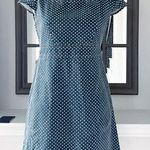 UTILITY Canvas Twill Belted Dress, Denim Blue White Polka Dot Size XS EXCELLENT! Photo 0
