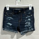 American Eagle 360super stretch hi-rise shortie distressed size 4 Photo 0
