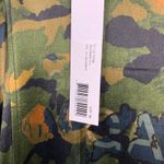 Ganni Satin Green Camo Print Long Sleeve A-Line Mini Dress Photo 12