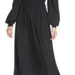 LA LIGNE Eloise Convertible Smocked square neck Long Sleeve Midi Silk Dress M Black Size M Photo 0