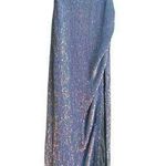 Retrofête Retrofete Katya Sequin Gown Iridescent Blue Ruched Maxi Dress Sparkle XS FLAW Photo 0