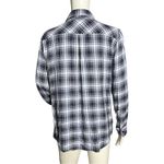 Duck & Weave Shirt Womens Large Blue Black Plaid Button Up‎ Flannel Camp Cabin Photo 2