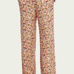 Scotch & Soda Gia Floral Mid-Rise Wide Leg Elasticated Trouser Pant Large Photo 0