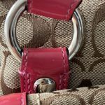 Coach Signature Tan and Pink Large Hampton Dome Shaped Zip Bag w dust bag Photo 7