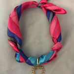 Heart Pendant Scarf Necklace Pink Photo 0