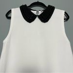 ZARA NWT  Beaded Bib Collar Knit Mini Dress White Black Women’s Size M Photo 2