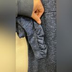 Columbia Blue Textured Knit Quarter zip Sweater with ruched sleeves Large Photo 1