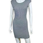 Reformation Black & White Striped T-Shirt Dress Photo 0