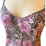 GILLIGAN & OMALLEY Pink & Brown Floral Chemise Nightgown Open Lace Back ~ M Size M Photo 3