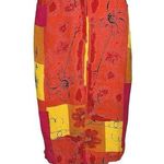 Styleworks Newport Multicolor Neon Boho Patchwork Floral Pockets Midi Skirt Sz 6 Photo 0