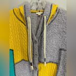 POL Colorblock Oversized Cardigan Button Up Sweater Wool Blend Patchwork Boho L Photo 1