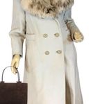 VINTAGE CIRCA 1970'S SABRINA GRAY WOOL W/FOX FUR COLLAR COAT (S) Photo 0