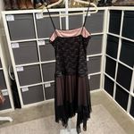Napoli Vintage Whimsigoth Fairycore Pink & Black Lace Slip Dress with Bow Detail Size 2 Photo 1