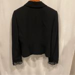 Tahari Vintage 90’s black sequin lace trim lined blazer chunky button Levine Photo 5