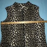 LA FETE Cheetah print vintage vest mandarin collar pouch pockets NEW size L Size L Photo 6