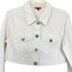 STAUD  White Cropped Denim Truckee Jacket Size Medium Photo 2
