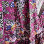 Kika Vargas For Target Colorful Purple Floral Balloon Sleeve Wrap Blouse Size 3X Photo 5