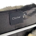 Cliche Faux Fur Black Sleeve Sweater Jacket size XL Gray Cream size XL Photo 1