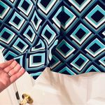 Kasper  Abstract Print Pencil Skirt Back Slit Navy Blue Teal 10 Photo 6