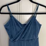 Lulus  Size XS Honey Love Light Blue Velvet Bodycon Wrap Dress Romantic Cocktail Photo 5