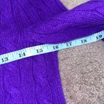 Ralph Lauren Polo  Cashmere Purple Cable Knit Crewneck Sweatshirt New Small Photo 6
