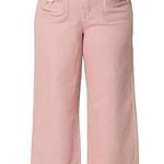 Agnes Orinda Cropped Wide Leg Jeans‎ Frayed Pockets Pink Casual 4X Size 32 Photo 0