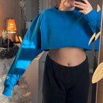 Champion Blue Cropped Crewneck Photo 0