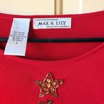 Max & Lily large red long sleeve blouse Christmas tree sequins beads holiday Photo 3