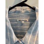 Reformation  Blue White Stripe Linen Blend Cropped Tie Front Shirt Size S‎ Photo 1