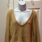 Free People  High Low V-Neck Cropped Sweater  Cream Size S Photo 2