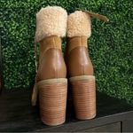 Crevo Footwear Joan Leather Sherpa Lace Up Ankle Boot 7 NWT Tan Photo 7