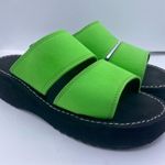 Y2K foam platform sandals double strap neon green/black Size 8 Green Photo 4