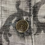 Chico's Chico’s Gray Silver Fleur De Lis Cropped Cotton Long Sleeve Jacket S Photo 6