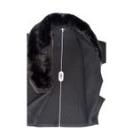 H by Halston Silk Cashmere Blend Black Knit Cardigan XL Faux Fur Collar Luxury Photo 6