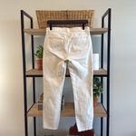 Eileen Fisher  Mid-Rise White Slim Leg Raw Hem Ankle Jeans, 4 Photo 4