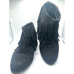 Sophie Sue Black Fringe Ankle Boots Size 9 western Photo 2