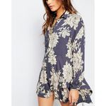 Free People New!  Women's 70's Style Floral Double-hem Mini Shirt Dress Size XS Photo 3