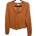 Abound  Waffle Knit Long Sleeve Shirt Sweater Burnt Orange Women’s Size Medium Photo 0