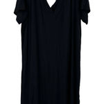 Universal Standard  Size Medium US 18 / 20 Black Short Sleeve Shift Dress V Neck Photo 0