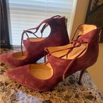 Ivanka Trump  Burgundy Suede Heels Photo 1