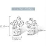 Sterling Silver  and Gold Dipped Flower Pot Earring Studs Photo 2