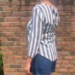 Pink Rose  Rayon Striped Tie Front High Low Hemline Top M Photo 3