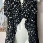 Kensie Black Grey Soft Cozy Textured Open Drape Waterfall Cardigan Vest Size XL Photo 0